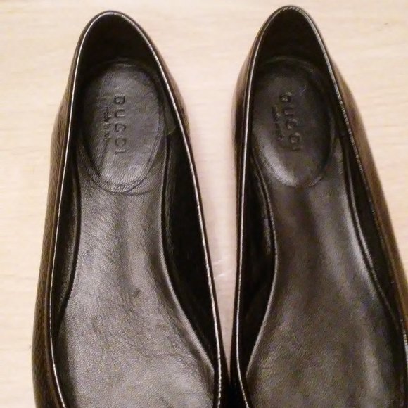 Gucci Microguccissima Patent Leather Ballet Flat with Bow size 35.5 - Picture 2 of 8